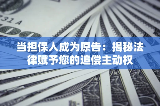 北京当担保人成为原告:揭秘法律赋予您的追偿主动权 北京当担保人成为原告:揭秘法律赋予您的追偿主动权